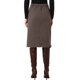 thumbnail image 3 of INSPIRE CHIC Falda de trabajo asimétrica para mujeres de cintura alta, falda midi de oficina, L marrón, 3 of 6