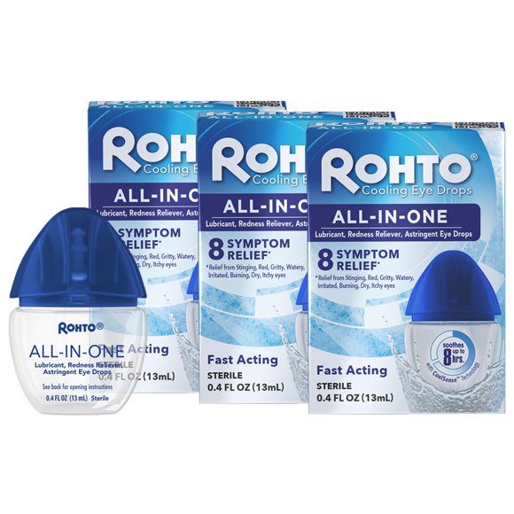 Gotas para ojos Rohto, todo en uno, refrescantes para múltiples síntomas, 12 ml
