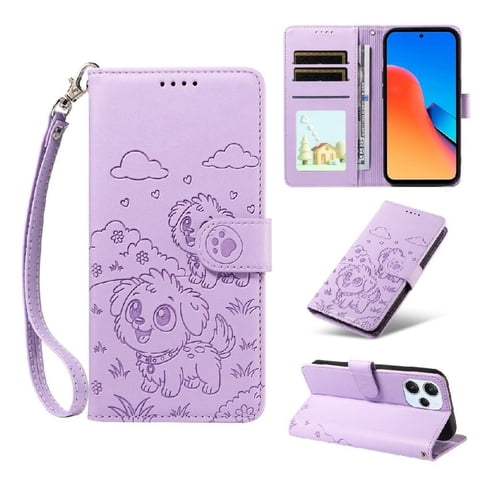 Funda Billetera Foxdock Compatible Con Xiaomi Redmi 12 4G/5G, Diseño Perrito Tierno, Ranuras Para Tarjetas Y Soporte Plegable