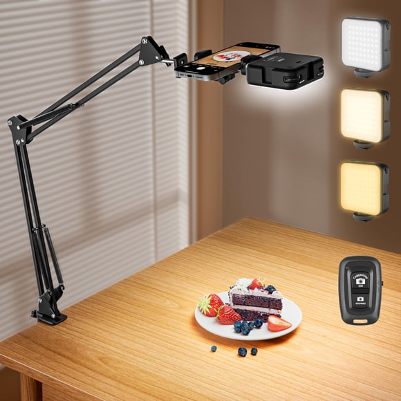 Soporte de teléfono aéreo AIXPI con luz recargable para selfies
