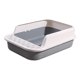 thumbnail image 5 of Caja De Arena Para Gatos De Cara Alta, Antisalpicaduras, Semicerrada, Orinal Para Gatos, Inodoro Para Gatos, Blanco Y Gris, 5 of 5