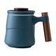 thumbnail image 4 of Taza De Té De Cerámica Con Tapa De Filtro Mango De Madera Para Té Azul, 4 of 5