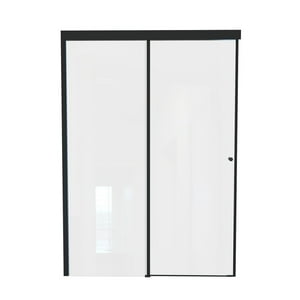 Stretto - Mampara Corredera Negro Mate - Altura 185 Cm - 8 Mm Espesor - Ajuste 6 Cm