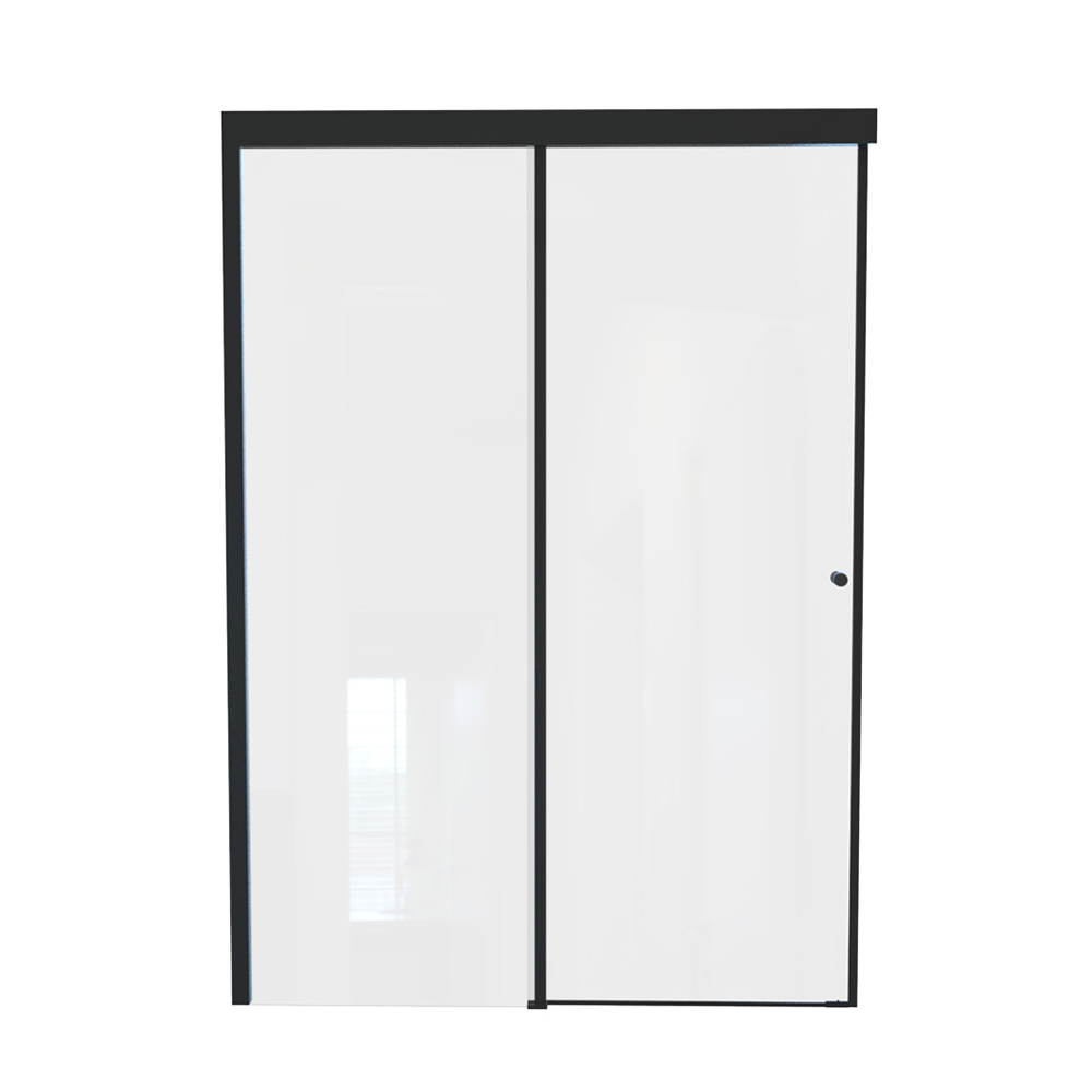 Stretto - Mampara Corredera Negro Mate - Altura 185 Cm - 8 Mm Espesor - Ajuste 6 Cm