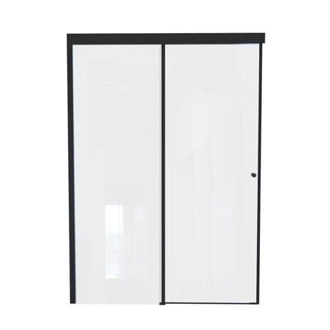 Stretto - Mampara Corredera Negro Mate - Altura 185 Cm - 8 Mm Espesor - Ajuste 6 Cm