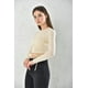thumbnail image 3 of Polera Mujer Crop con Escote Detras Manga Larga Beige Talla S, 3 of 3