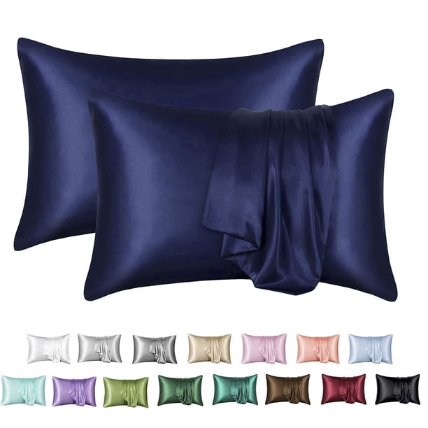 1 Pair, Solid Color Faux Silk Satin Pillowcase, Household Bedding, Envelope Pillowcase