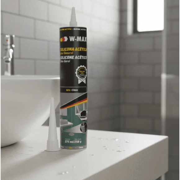 Silicona Acética Negra 280 Ml. Anti-hongos W-max By Wurth