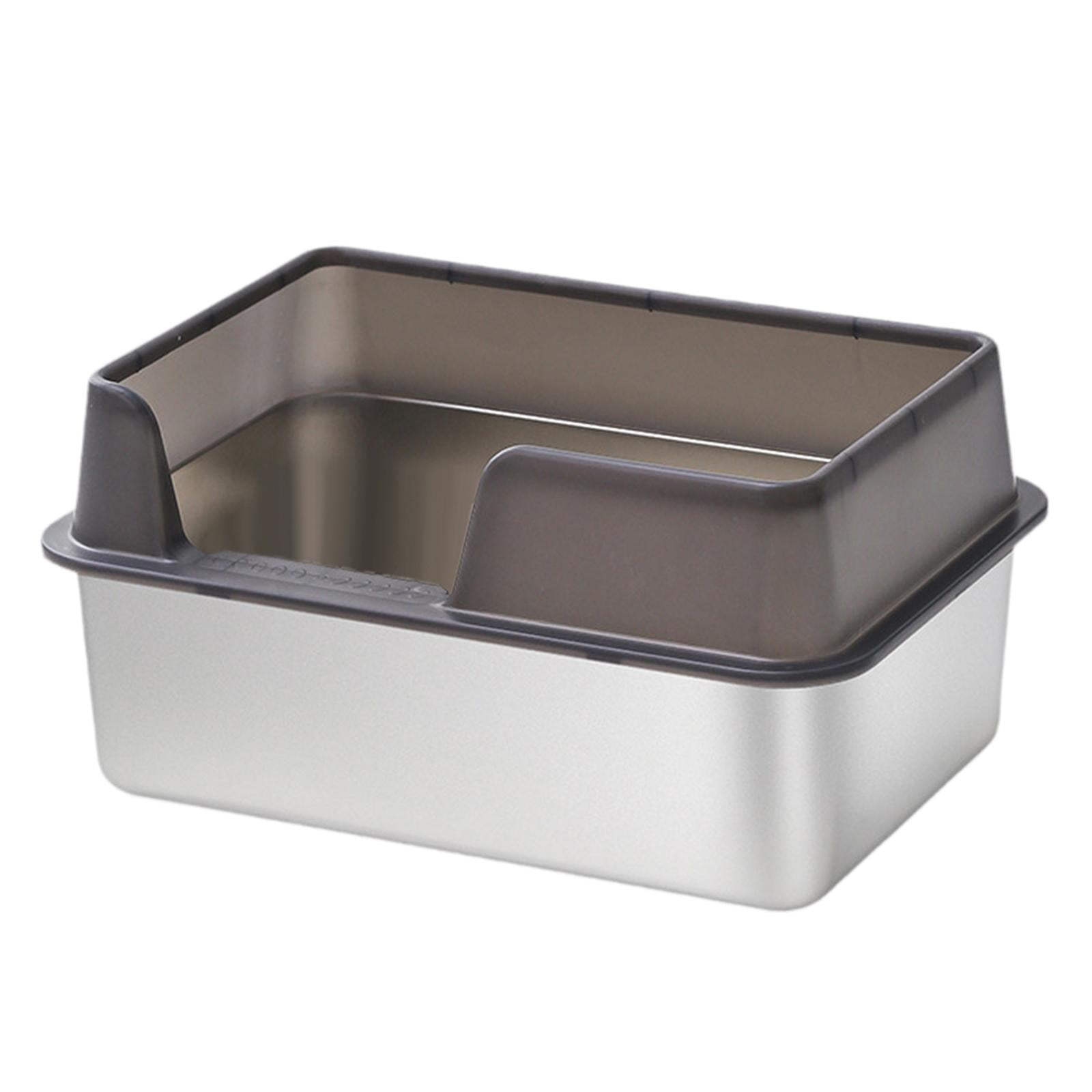 Magideal - Caja De Arena Para Gatos Para Gatitos, Caja De Arena Para Gatos Abierta, Caja De Arena Para Gatos Con Protector Contra Salpicaduras, Caja De Arena Par L Negro