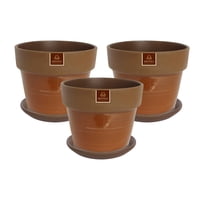 Pottery - Set De 3 Maceta Greta 19Cm Mamey Y Sus Platos