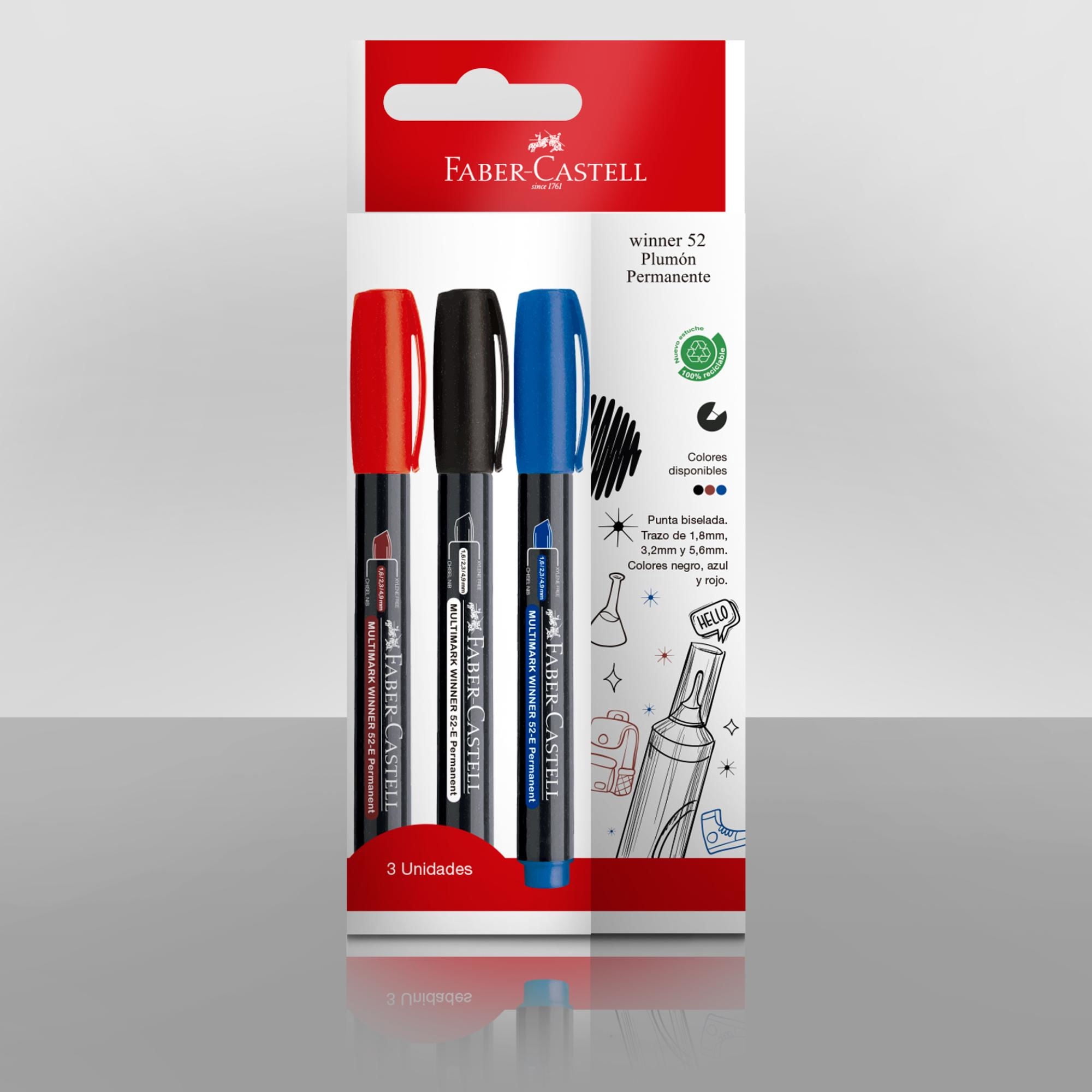 Plumones Permanentes, 3 Colores 1 Un Faber-castell