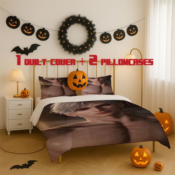 3pcs Love & Deep Space Printed 3pcs Bedding Set Soft Duvet Cover with 2 Pillowcases All Season Comfort
