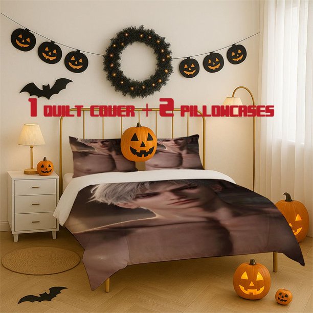 3pcs Love & Deep Space Printed 3pcs Bedding Set Soft Duvet Cover with 2 Pillowcases All Season Comfort