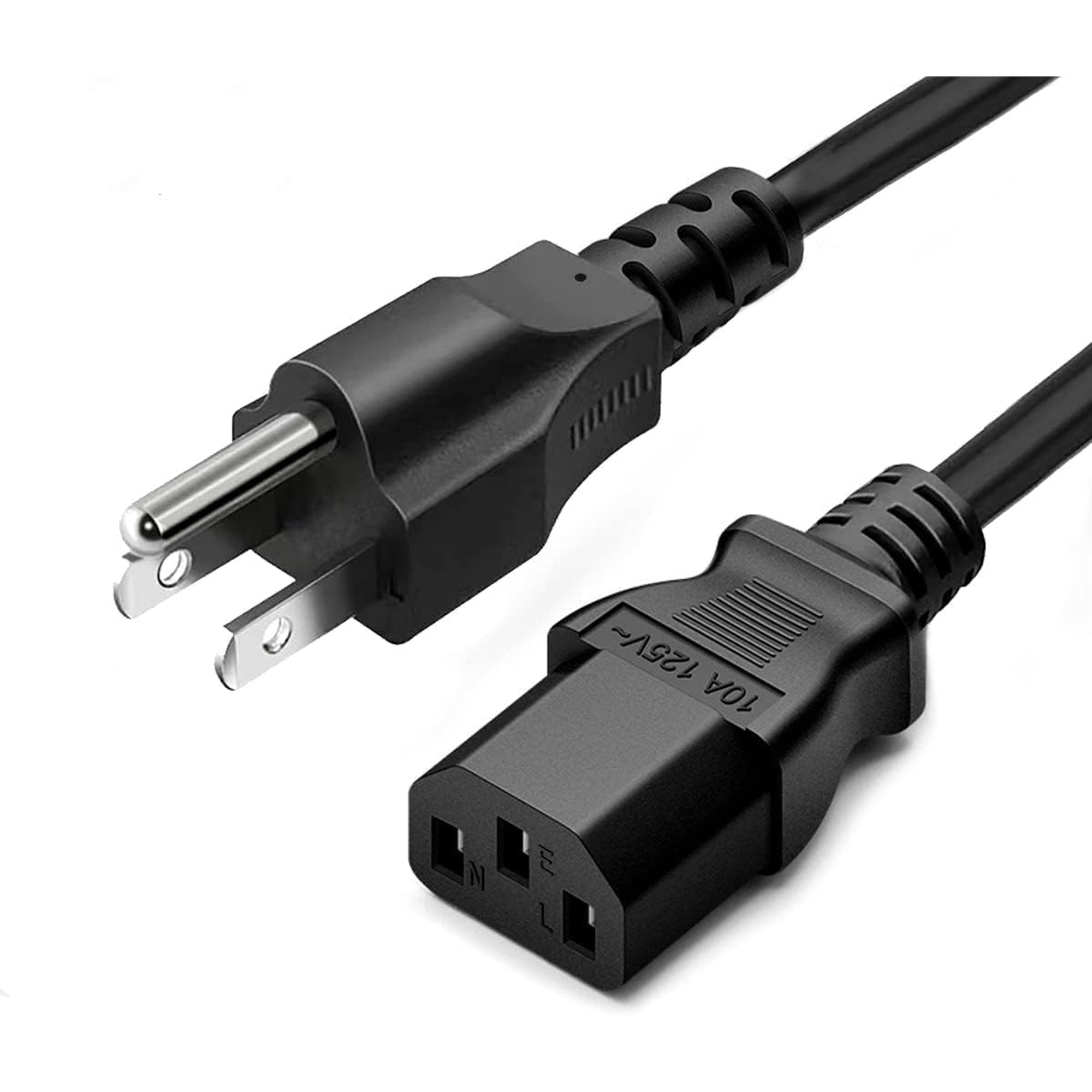 Cable De Alimentación Lordtronics De 15 Pies De Largo C13 Universal Ac 10 A 125 V
