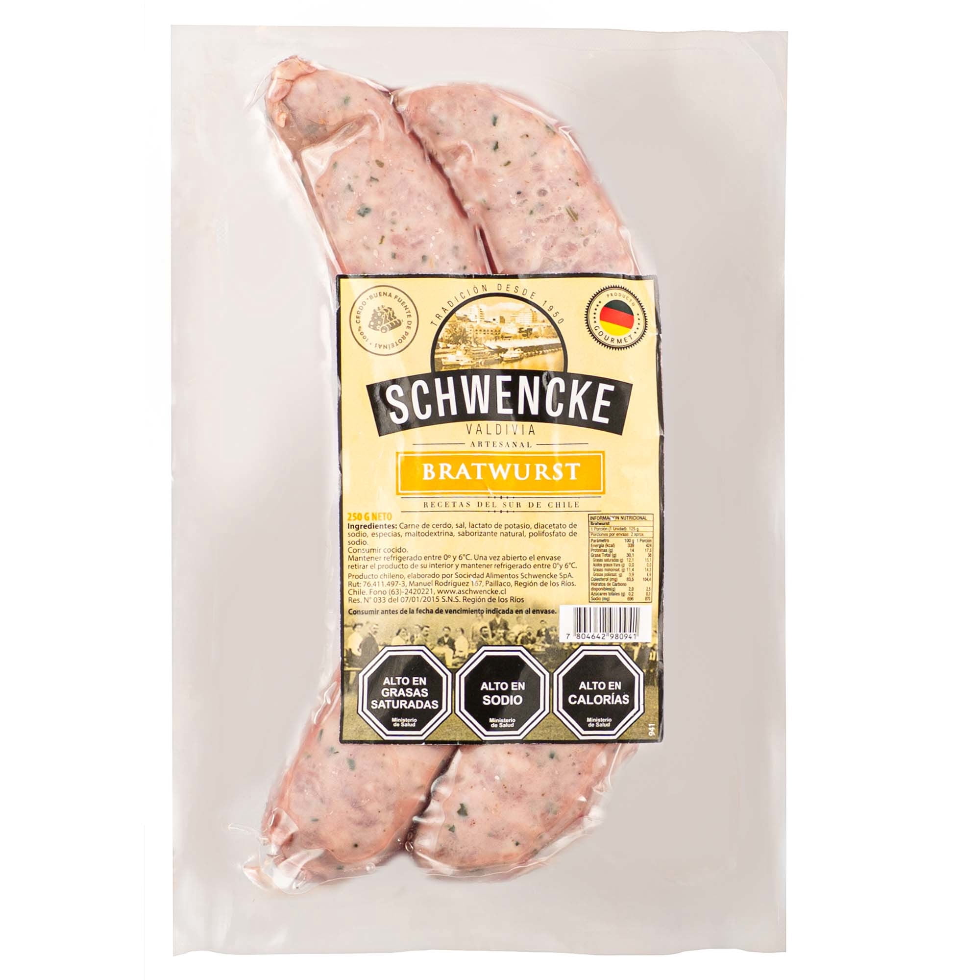 Salchichas Bratwurst 250 g Schwencke
