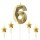 thumbnail image 1 of Vela NIJGNSUG Oro 6 + Velas de estrella 5,5 cm, 1 of 6