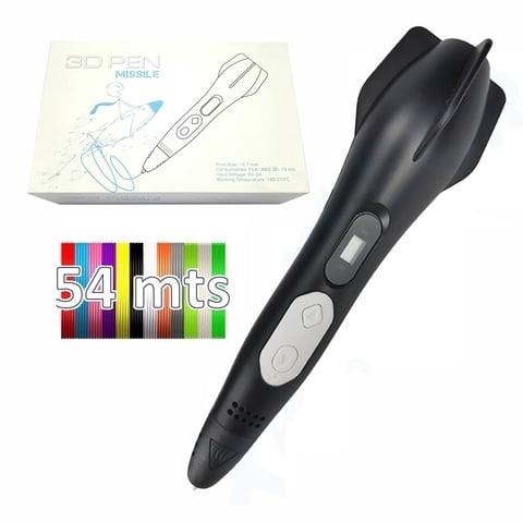 Lapiz Impresora 3D Misil Smaffox Sma-2 + 54Mts - Negro