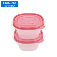 Set De Contenedor 1.2L Cuadrados Plástico 2 Piezas, Producto Surtido, 1 Un  Haus