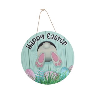 Magideal - Letrero Colgante Para Puerta De Pascua, Letrero De Casa De Madera De Pascua, Lindo, Letrero De Puerta De Conejo Para Ventana, Porche, Patio, Cocina, 35Cm