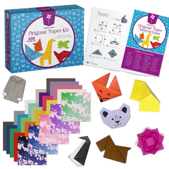 Kit de papel para origami Pinwheel Crafts, 50 proyectos, 450 hojas