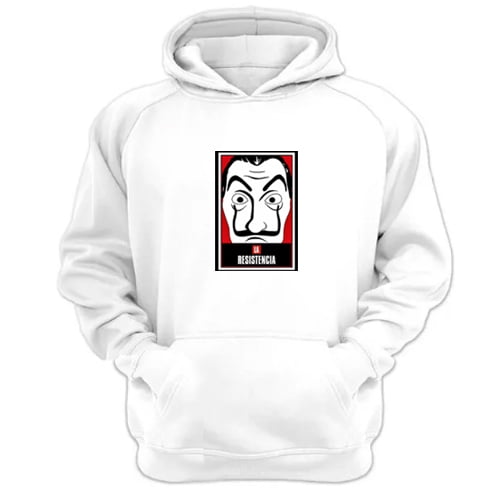 Genérico - Polerón Canguro La Casa De Papel Blanco Talla M Unisex