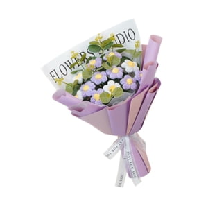 Magideal - Ramo De Flores De Ganchillo, Flores Artificiales Para Bodas, Flores Preservadas Tejidas A Mano Para Cumpleaños, Acción De Gracias, Día De San Valentín Púrpura