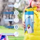 thumbnail image 5 of Tuxedo Sam Botella De Agua Con Tapa Pop Top De Un Toque, Acero Inoxidable, A Prueba De Fugas, Para Deportes, Botella Infantil Azul 12 oz, 5 of 6