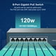 thumbnail image 2 of Conmutador PoE YuanLey de 8 puertos Gigabit 1000 Mbps 120 W 802.3af/at, 2 of 6