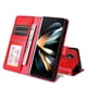 thumbnail image 4 of Funda tipo cartera FOXDOCK para Samsung Galaxy Z Fold 4 , diseño girasol en relieve, cuero PU, cierre magnético, soporte y tarjetero, 4 of 5