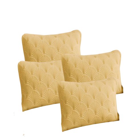 Genérico - Set De 4 Fundas De Cojin Serie Abanico 30X50 Cm Amarillo