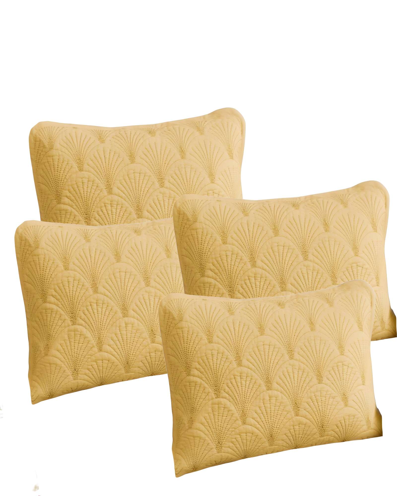 Genérico - Set De 4 Fundas De Cojin Serie Abanico 30X50 Cm Amarillo