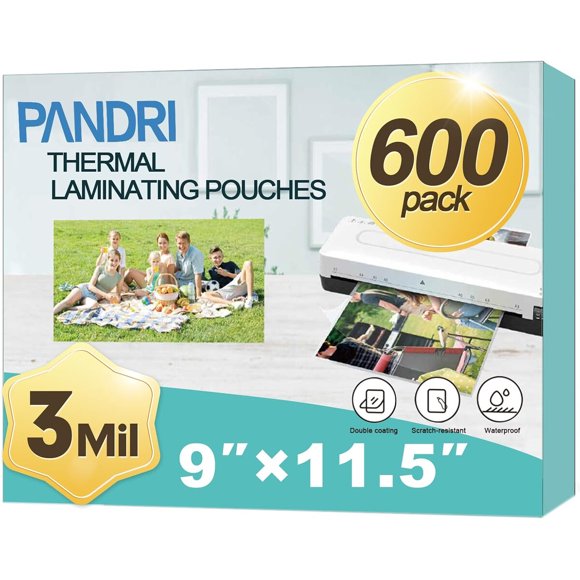 Fundas para plastificar PANDRI 9 x 11,5 in, 3 mil