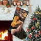 thumbnail image 1 of Amor Sin Barreras Tema: Calcetines de Navidad, fino lino blanco para colgar en escaleras y chimenea, decoración navideña para el hogar, regalo de Navidad. 45cm × 32cm, 1 of 5