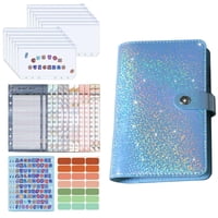 Bothyi - A6 Carpeta De Cuero Pu Cuadernos Carpeta Bolsillos Bolsa Planificador Azul