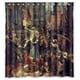 thumbnail image 1 of Cortina de ducha de la antigua guerra británica, juego de cortinas de baño con ganchos, tamaño 66 x 72 pulgadas, 1 of 3