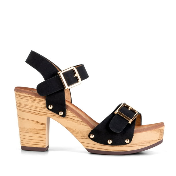 Sandalias Taco Casual Negra Mujer Weide JS58