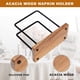 thumbnail image 3 of Servilletero de madera de acacia con alambre de metal, soporte de pie para mesa, cocina y comedor., 3 of 5