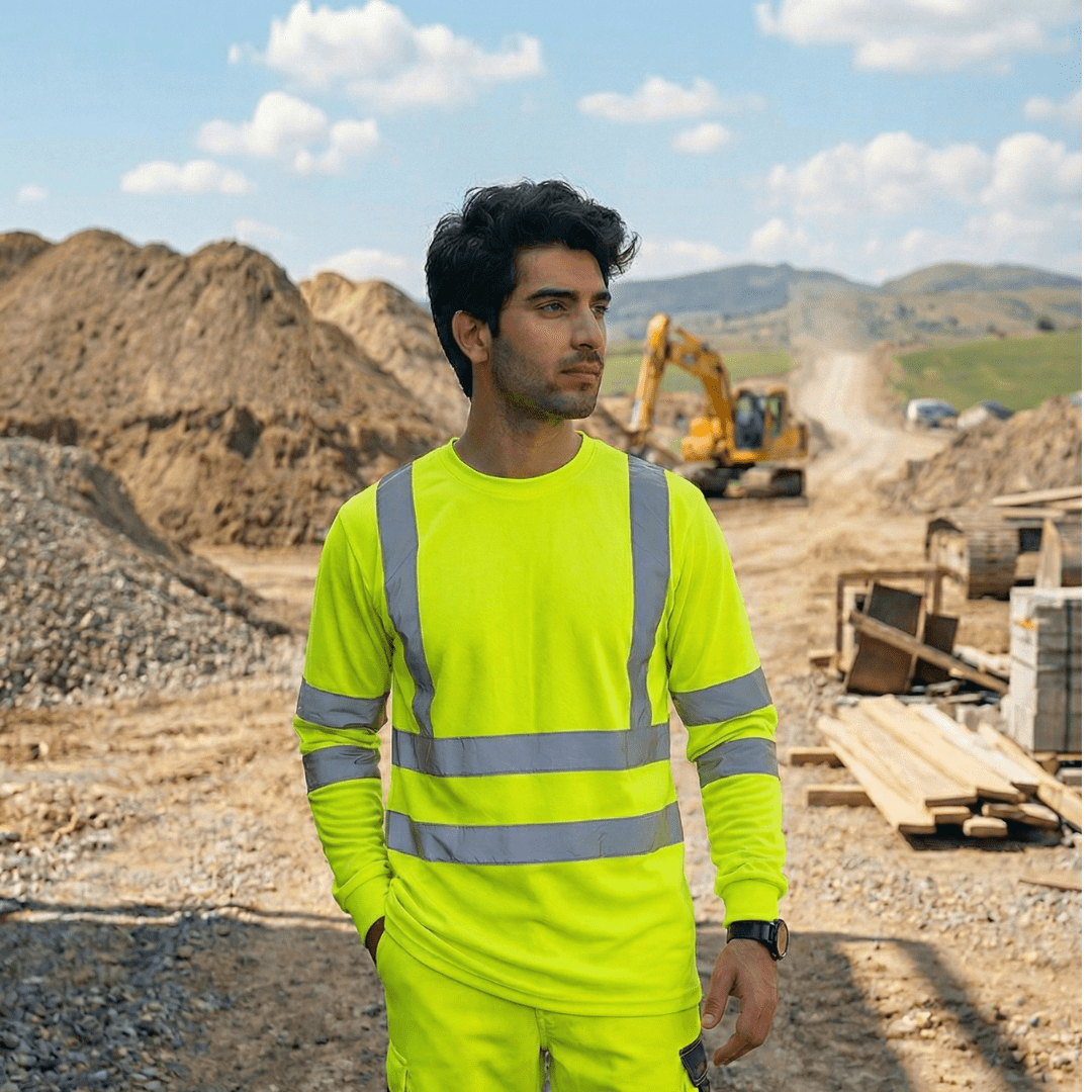 T-world - Polera Dry Fit Reflectante Manga Larga Hombre Upf50+ Trabajo Amarillo