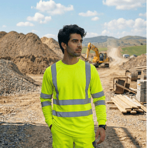 T-World - Polera Dry Fit Reflectante Manga Larga Hombre Upf50+ Trabajo Amarillo