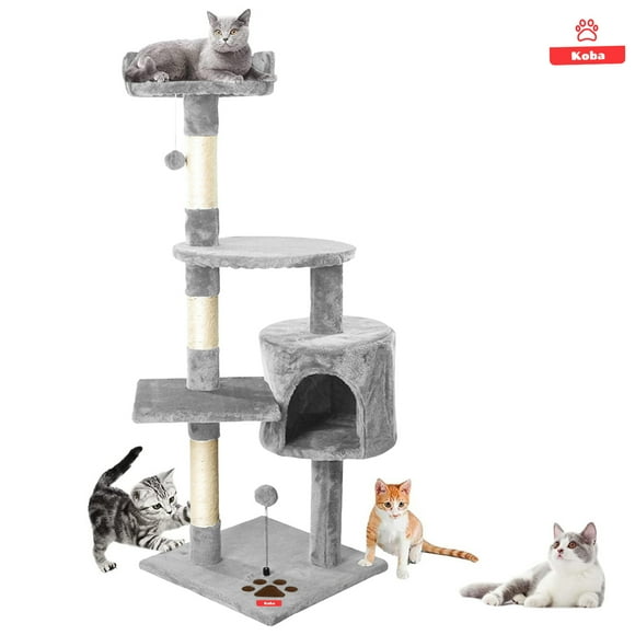 Rascadores Para Gatos Torre Juguete Con Yute 116cm Gris