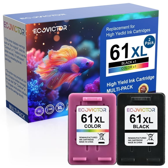 Cartucho de tinta Eco Victor 61XL de repuesto para HP 61 XL negro