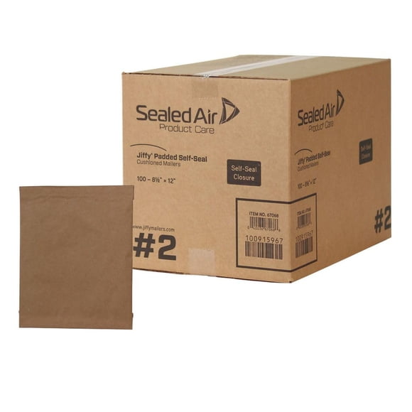 Sobres acolchados Sealed Air Jiffy 8.5x12" paquete de 100 Kraft