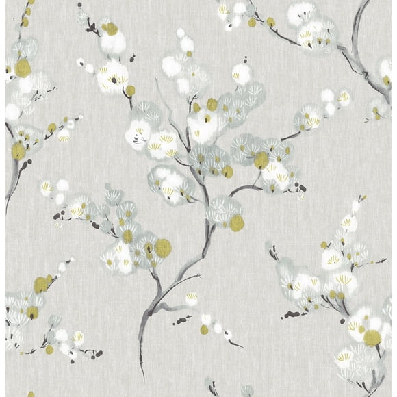Papel tapiz NuWallpaper Mirei gris autoadhesivo y removible 52 x 549 cm