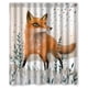 thumbnail image 1 of Cortina de ducha Smart Fox con ganchos (60 x 72 pulgadas), 1 of 3