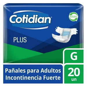 Cotidian - Pañales Adulto Grande Plus Incontinencia Fuerte Bolsa