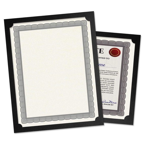 Portacertificados Fine Stationery 24 x 30 cm Negro, paquete de 50