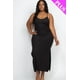 thumbnail image 1 of Vestido Largo de Tirantes Acanalado con Aberturas Laterales, Diseñado para Tallas Grandes., 1 of 9