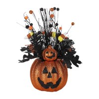 Bothyi - Estatuilla De Halloween, Estatua De Maceta De Calabaza Para Chimenea, Estantería De Escritorio