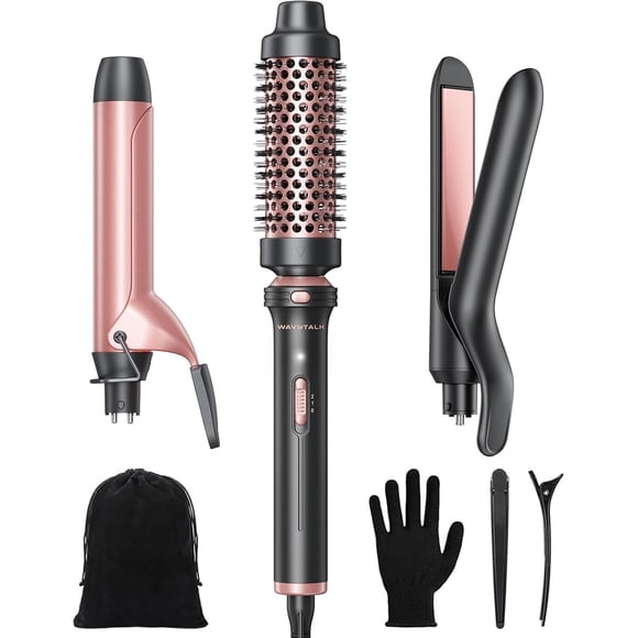 Set Wavytalk 3 en 1 Rizador Planchita Cepillo Ceramica