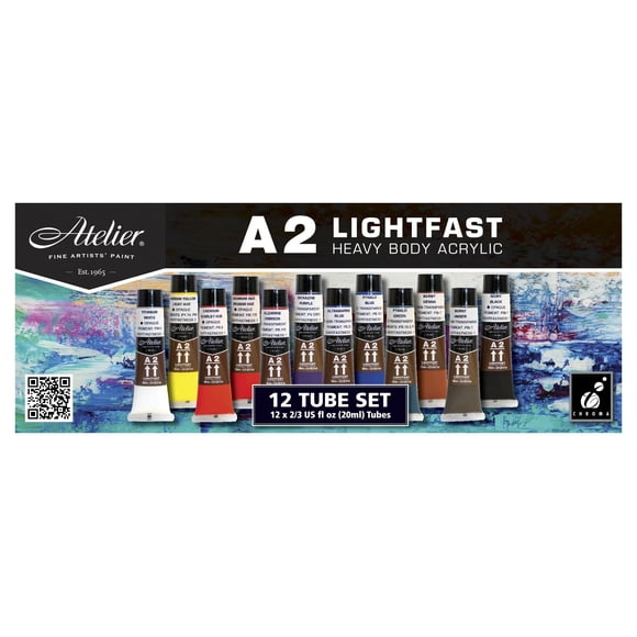 Set de pintura acrílica Chroma Art Student's A2, 12 colores, 20 ml